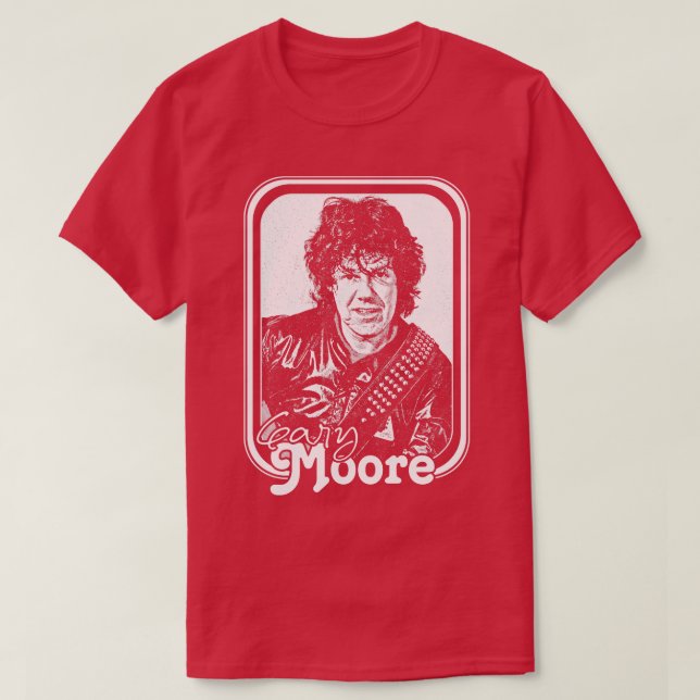 Camiseta Gary Moore Retro Style Fan Design (Frente do Design)