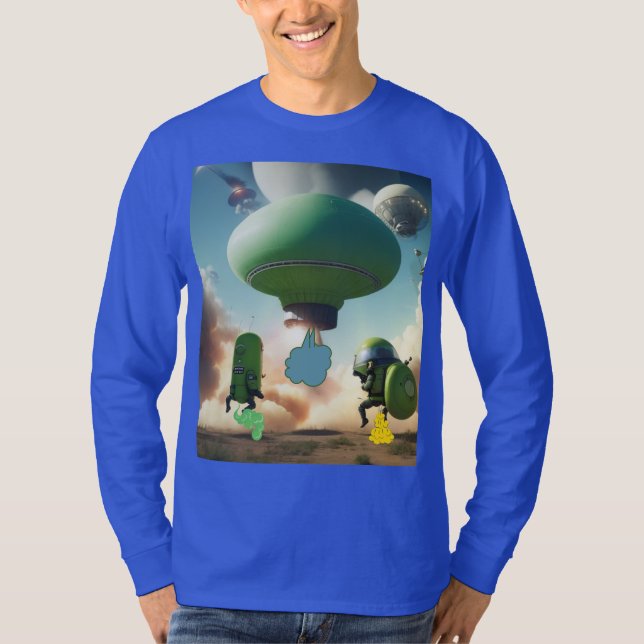 Camiseta Gás Fora deste Mundo: Aliens de Fartos Hilários (Frente)