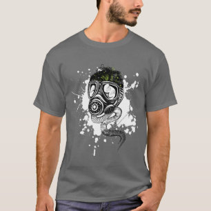 Camiseta Gasmask & natureza em cinzas