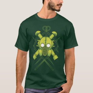 Camiseta Gasmask tribal do verde do combate