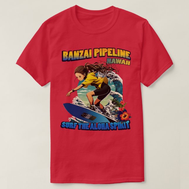 Camiseta Gasoduto Hawaii banzai surfing 80804 TShirt (Frente do Design)