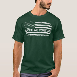 Camiseta Gasolina Para Sempre Bandeira Dos EUA Combustível