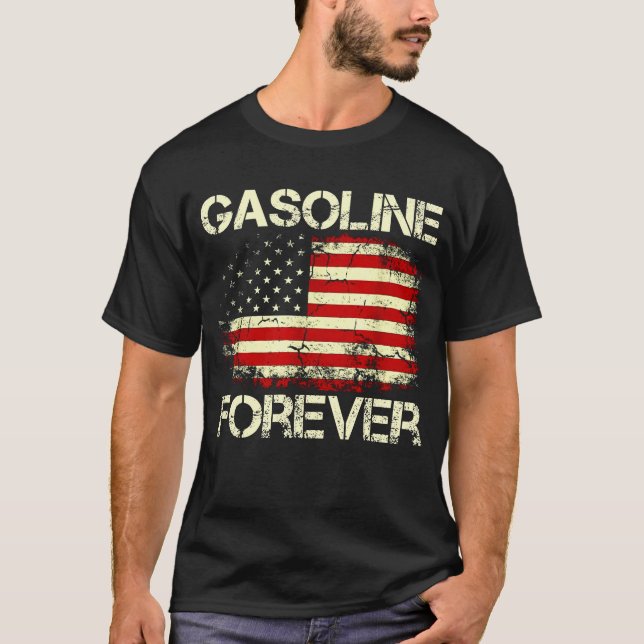 Camiseta Gasolina Para Sempre Bandeira Nos Estados Unidos C (Frente)