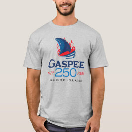 Camiseta Gaspee250 Navio de Queima em Light Bkgd