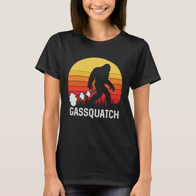Camiseta GASSQUATCH Design do peido retrorreflector (Frente)