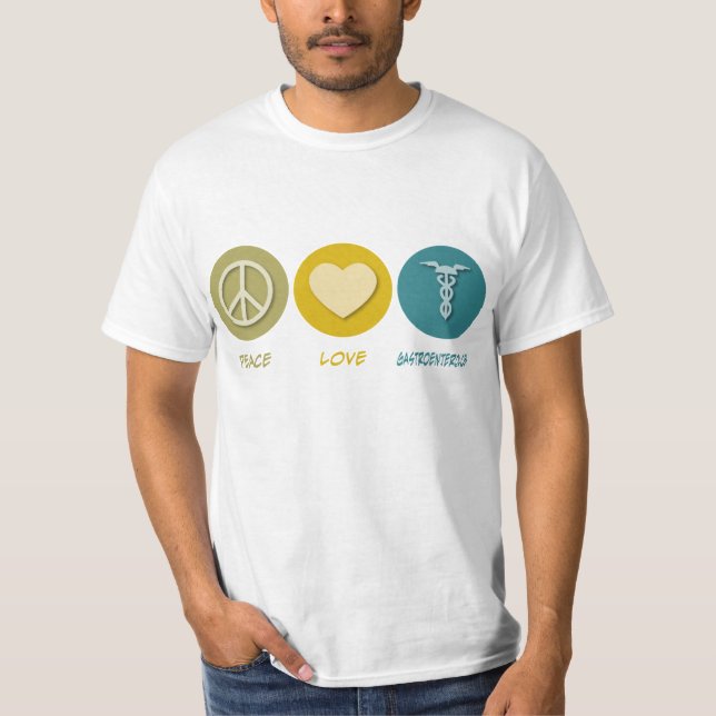 Camiseta Gastroenterologia do amor da paz (Frente)