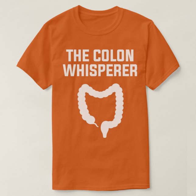 Camiseta Gastroenterologista Colon Whisperer 3 (Frente do Design)