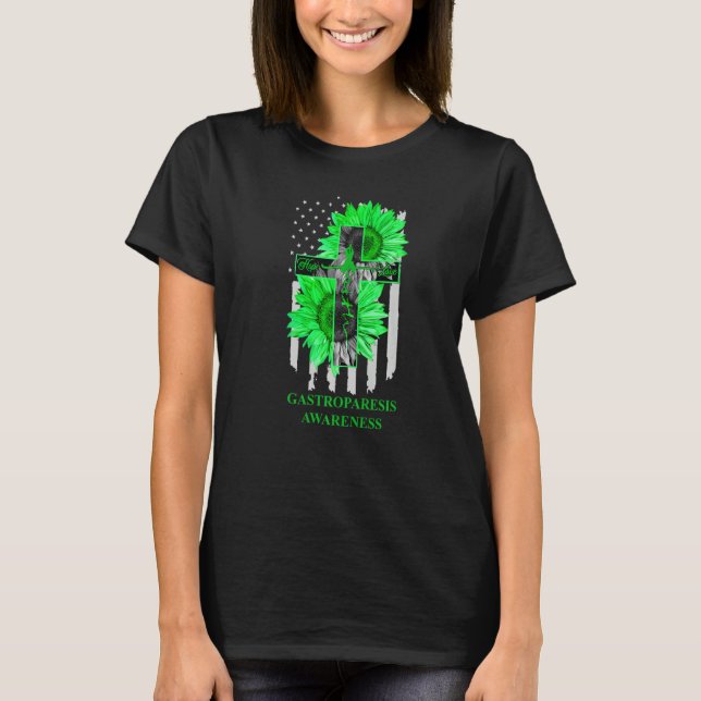Camiseta Gastroparesis Awareness Green Ribbon Faith Hope Lo (Frente)