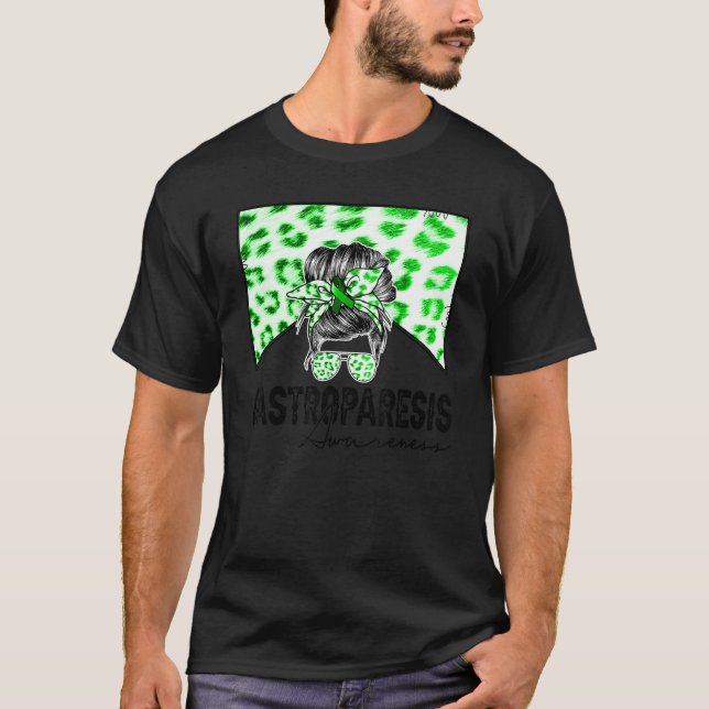 Camiseta Gastroparesis Western Cowhide Messaging Bun Green  (Frente)