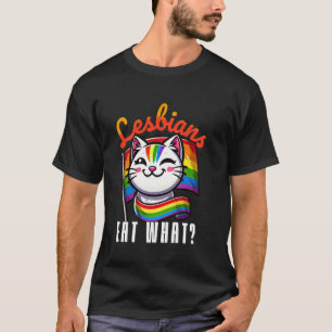 Camiseta Gata Aliada LGBTQ Sarcástica Come O Que Lesbiana