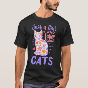 Camiseta Gata Apenas Uma Garota Que Ama Gatos para Gato