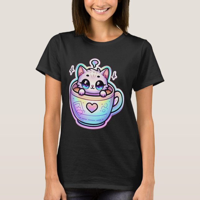Camiseta Gata Arco-íris  (Frente)