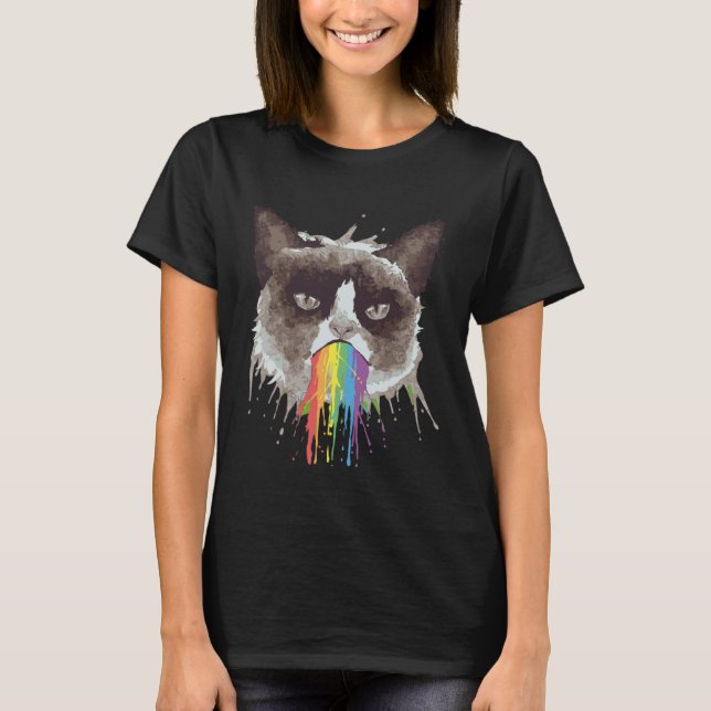 Camiseta Gata Arco-íris (Frente)
