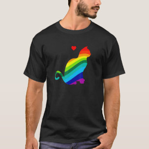 Camiseta Gata Arco-Íris Eu Amo Gatos