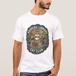 Camiseta Gata Bibliotecária POD Arte Vetorial - Libra Bibli