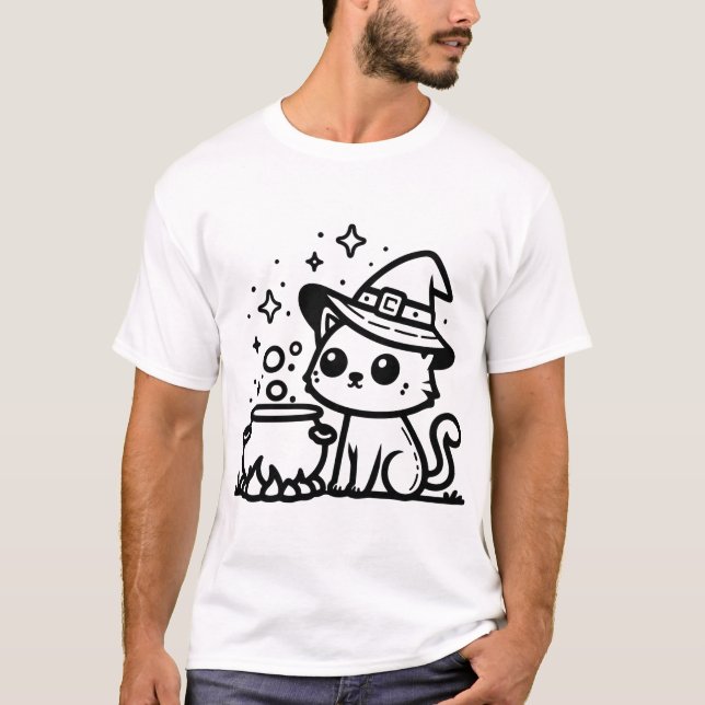 Camiseta gata bruxa (Frente)