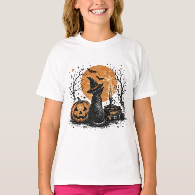 Camiseta Gata Bruxa e Abóbora (Frente)