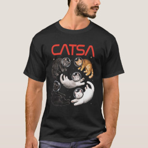 Camiseta GATA CATS Astronauta Universo Espaço Gatinho Amant