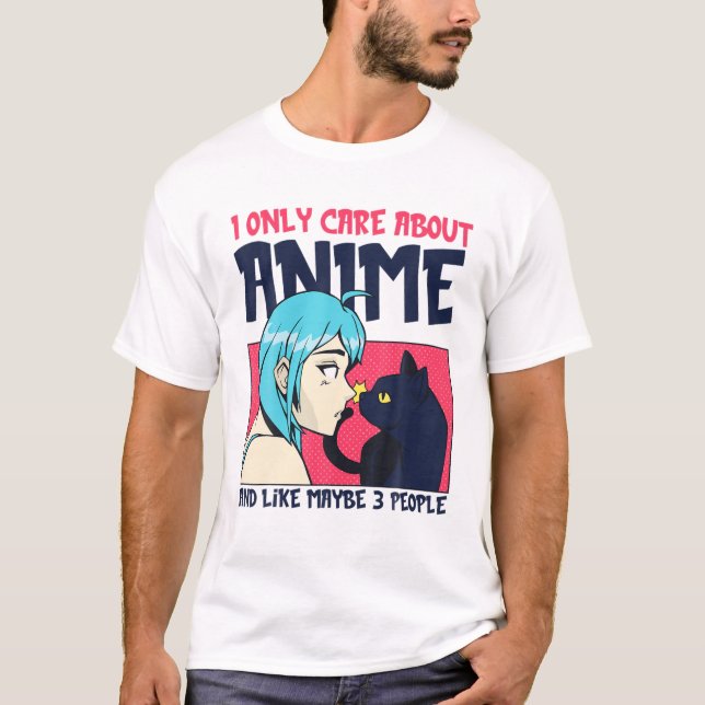 Camiseta Gata de anime Kawaii Manga Otaku Lover Neko (Frente)