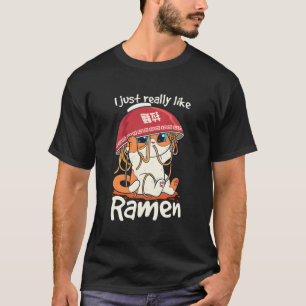 Camiseta Gata de Gato de Gato de Gato de Kawaii Otaku Ramen