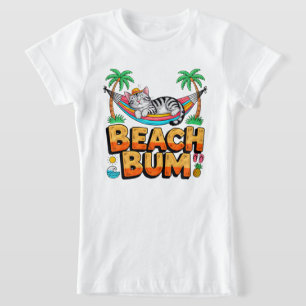 Camiseta Gata de Verão Bum da Praia para Meninas - Gata Tro