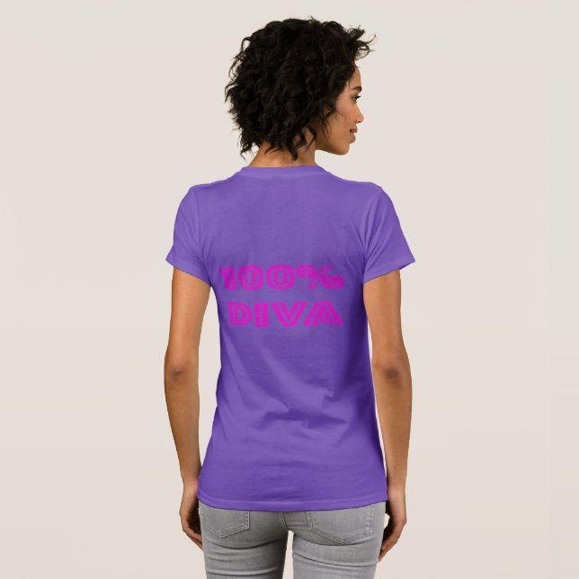 Camiseta Gata diva com brilho (Parte Traseira Completa)