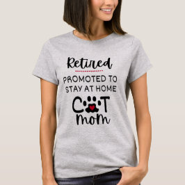 Camiseta Gata Divertida Mãe Gata com Coração Aposentadoria 