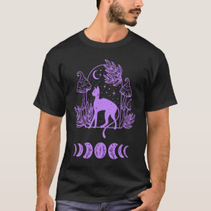 Camiseta Gata e Fase Lunar Bruxa Nova Era Roxo Feminino