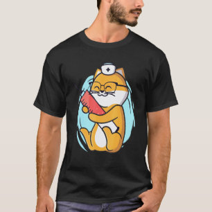 Camiseta Gata Enfermeira Com Seringa Agradece Profissionais