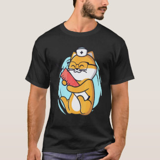 Camiseta Gata Enfermeira Com Seringa Agradece Profissionais