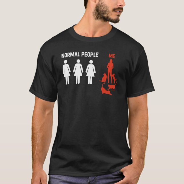 Camiseta gata engraçada mãe pessoas normais (Frente)