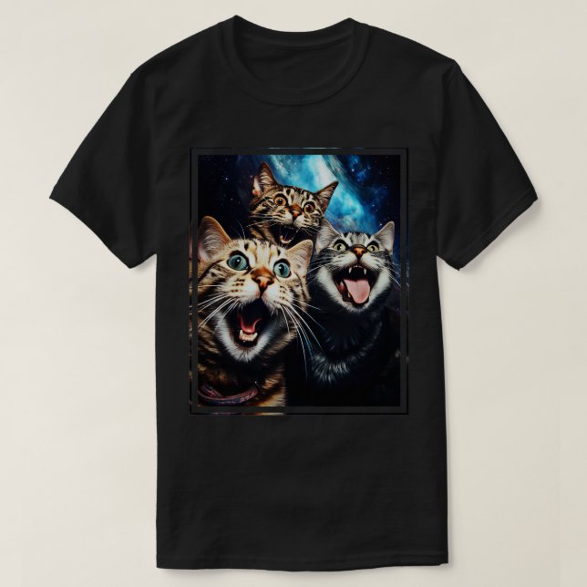 Camiseta Gata Engraçada Selfie Gatinho Bonito 1 (Frente do Design)