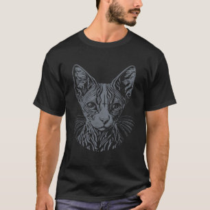 Camiseta Gata Esfinge de Metal Preto Morte Magia Negra Wicc