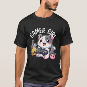 Camiseta Gata Gamer Menina Jogos Fofa Jogo de Vídeo Mulhere