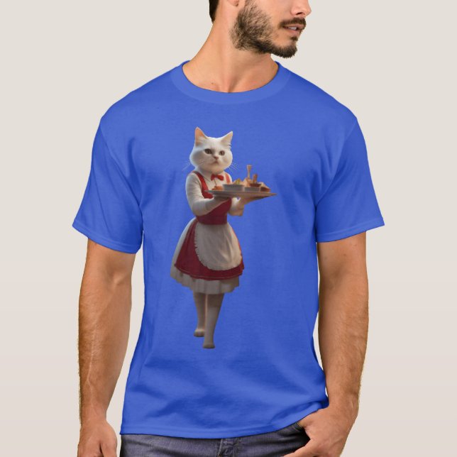 Camiseta Gata garçonete vintage (Frente)