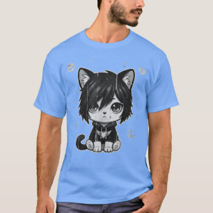 Camiseta Gata Gótica Emo Gótica Punk Música Sombria Grunge
