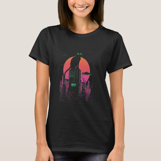 Camiseta Gata Kitty Cyberpunk (Frente)