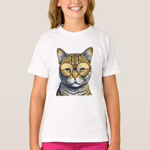 Camiseta Gata Kitty Legal com Óculos