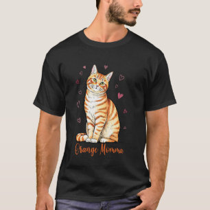 Camiseta Gata Listrada Laranja Mamãe Amantes de Gatos Dona