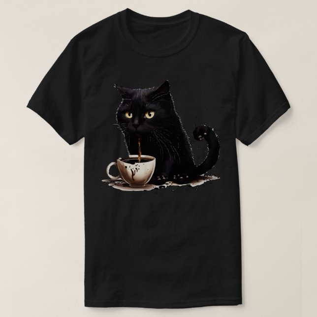 Camiseta gata mãe amante do café 38 (Frente do Design)