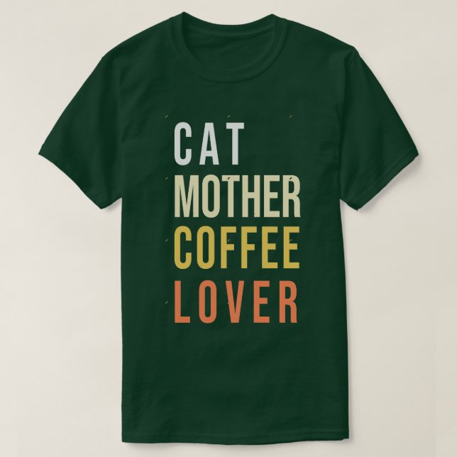 Camiseta gata mãe amante do café 69 (Frente do Design)