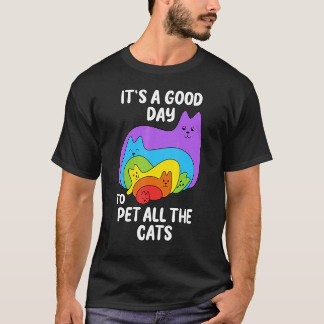 Camiseta Gata Mãe do Gatinho Arco-Íris (Frente)