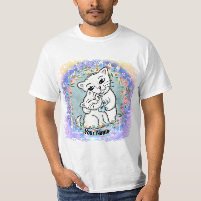 Camiseta Gata Mãe e Gatinho  (Frente)