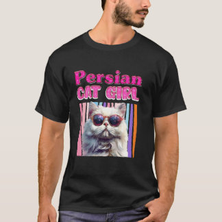 Camiseta Gata Mãe MENINA DE GATO PERSA Gato Persa Engraçado