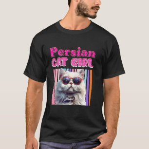 Camiseta Gata Mãe MENINA DE GATO PERSA Gato Persa Engraçado