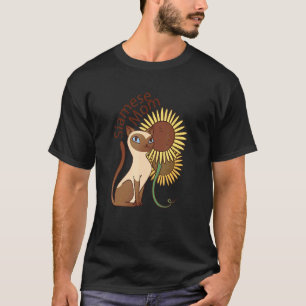 Camiseta Gata Mãe Siamesa Girassóis Mamãe Pet