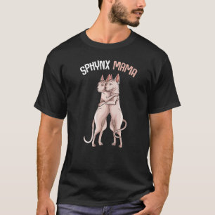 Camiseta Gata Mãe Sphynx Dona de Gato Sem Pelo