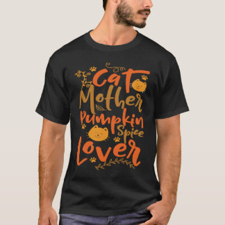 Camiseta Gata Mãe Tempero de Abóbora  Mãe Garotas Gatos Cae