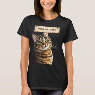 Camiseta Gata Malhada Curiosa Na Minha Era de Dona de Gata