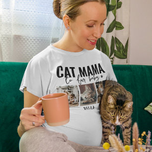 Camiseta Gata Mamãe   3 Colagem de Fotos